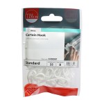 Timco Plastic Curtain Hooks 35pc - White