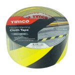 Timco Hazard Warning Cloth Tape 33m x 50mm - Yellow and Black