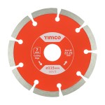 Timco General Purpose Diamond Blades 115 x 22.2mm - Segmented 3 Piece Set