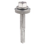 Timco Metal Construction Heavy Section Self Drilling Screws 5.5 x 38mm EPDM Washer Hex - Zinc