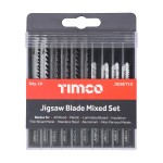 Timco Mixed Jigsaw Set - Wood & Metal Cutting - High Carbon Steel & HSS Blades 10pc