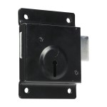 Timco Press Lock with Extra Long Keys - Epoxy Black