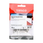 Timco Polymer Headed Pins Stainless Steel - White