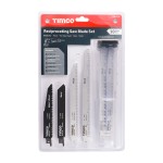Timco Reciprocating Saw Blade Mixed Set For Wood & Metal Cutting - High Carbon Steel & Bi-Metal 10pc