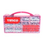 Timco Metal Self Tapping Screws Mixed Tray 1305pc Pozi - Zinc