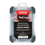Timco Mixed Tray 91pc Screws Plug & Drill Bit - Zinc