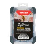 Timco Mixed Tray 91pc Screws Plug & Drill Bit - Yellow