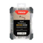 Timco Mixed Tray 340pc Woodscrews - Yellow