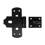 Timco Vertical Pattern Bolt On Hasp & Staple - Heavy Duty - Black