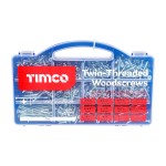 Timco Twin-Threaded Woodscrews Mixed Tray 1140pc - Zinc