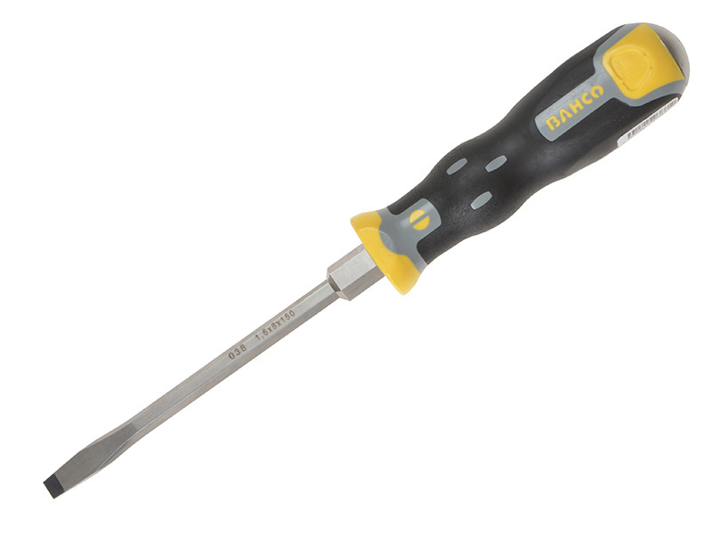 Bahco BAH038080 Tekno+ Through Shank Screwdriver Flared Slotted Tip 8mm x 150mm