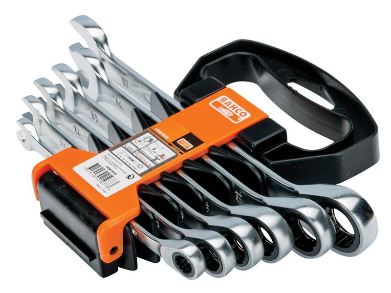 Bahco BAH1RMSH6 1RM Ratcheting Combination Wrench Set, 6 Piece