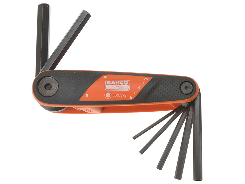 Bahco BAH9777B Hexagon Key Folding Set, 7 Piece 2.5mm-10mm