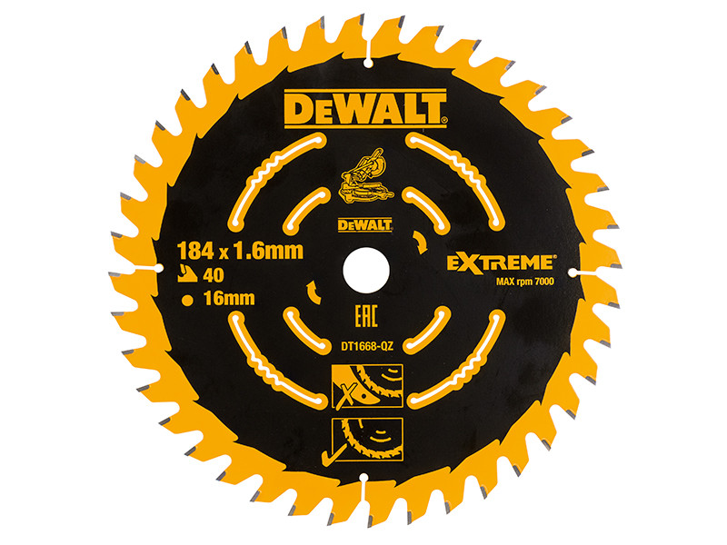 DEWALT DT16QZ Cordless Mitre Saw Blade For DCS365 184 x 16mm