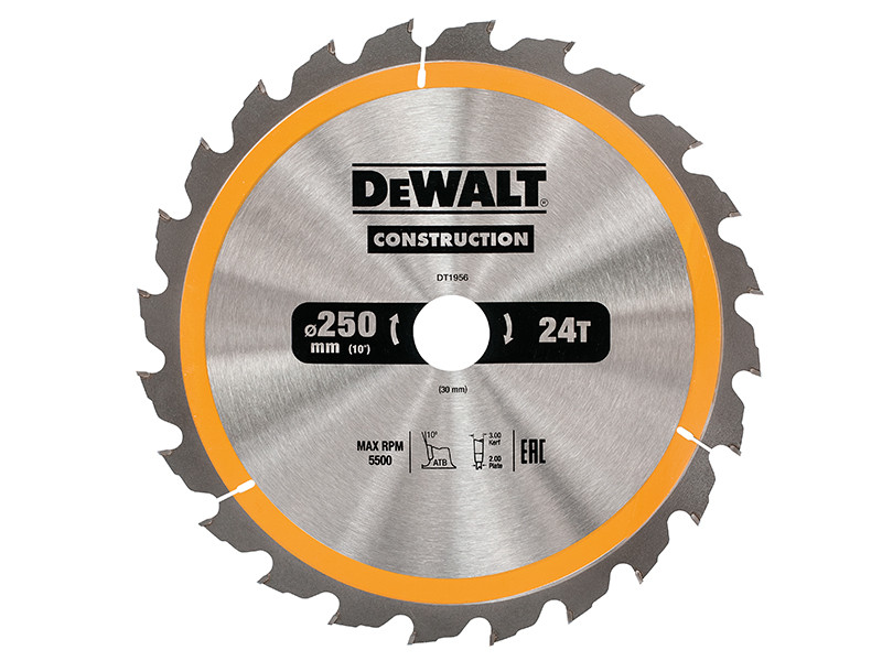 DEWALT DT1956QZ Stationary Construction Circular Saw Blade 250 x 30mm