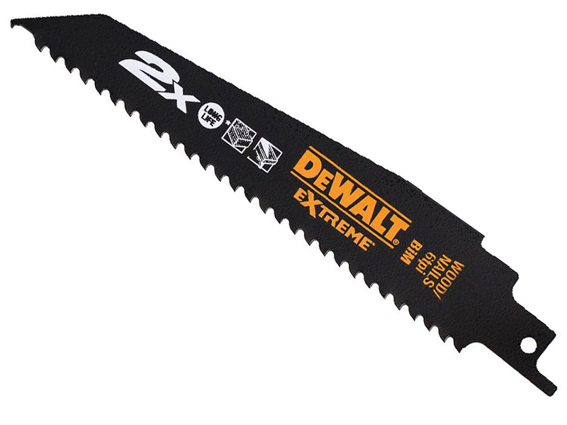 DEWALT DT23LQZ 2X Life Wood & Nail Reciprocating Blade 6 TPI Pack of 5