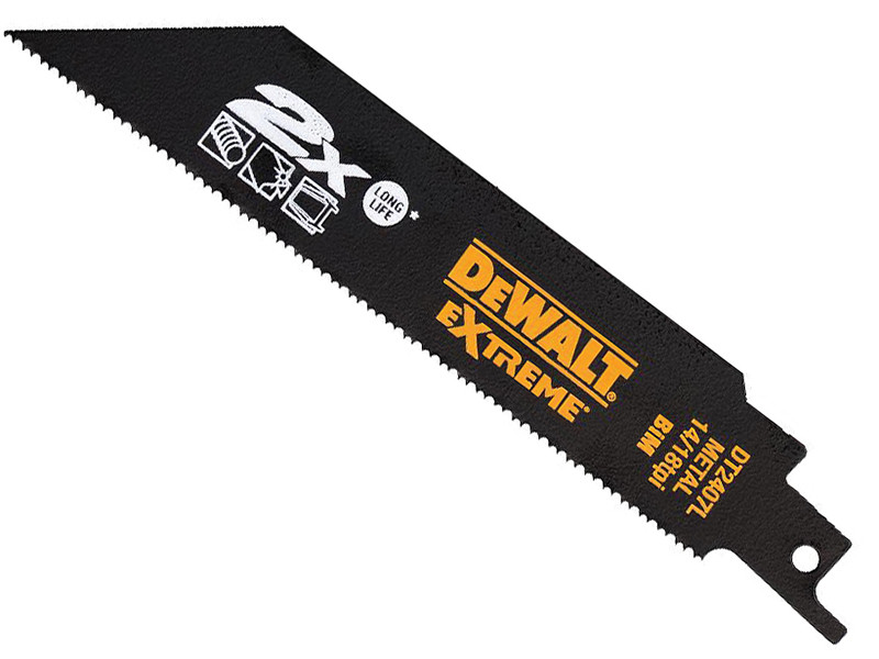 DEWALT DT240LQZ 2X Life Metal Reciprocating Blade 14/18 TPI Pack of 5