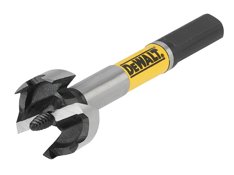 A yellow and black DEWALT cordless drill driver with a keyless chuck and variable-speed trigger, for drilling and screw driving.