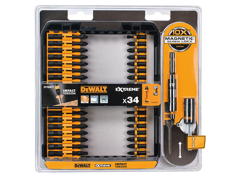 A yellow and black DEWALT cordless power tool, with an ergonomic grip, designed for use on construction and maintenance tasks.
