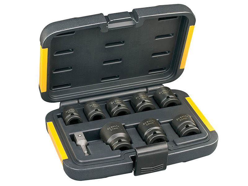 A yellow and black DEWALT cordless power tool, with an ergonomic grip, designed for use on construction and maintenance tasks.