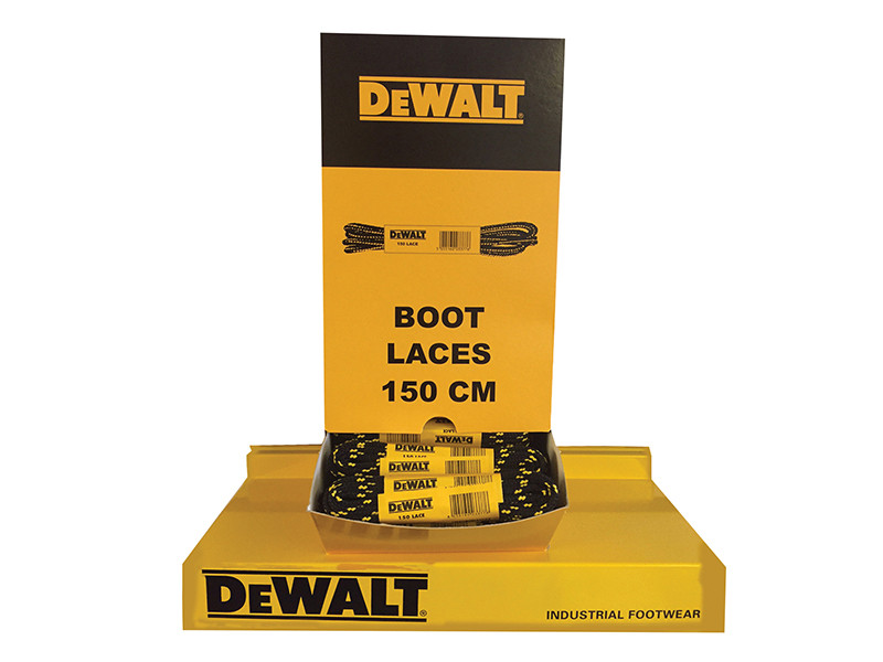 DEWALT LACES Polyester/Cotton Boot 150cm In Dispenser (60 Pairs)