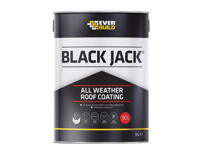 Everbuild EVB90505 Black Jack® 905 All Weather Roof Coating 5 litre
