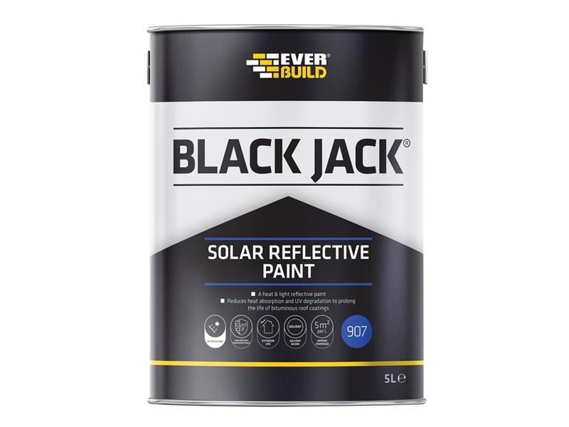 Everbuild EVB90705 Black Jack® 907 Solar Reflective Paint 5 litre