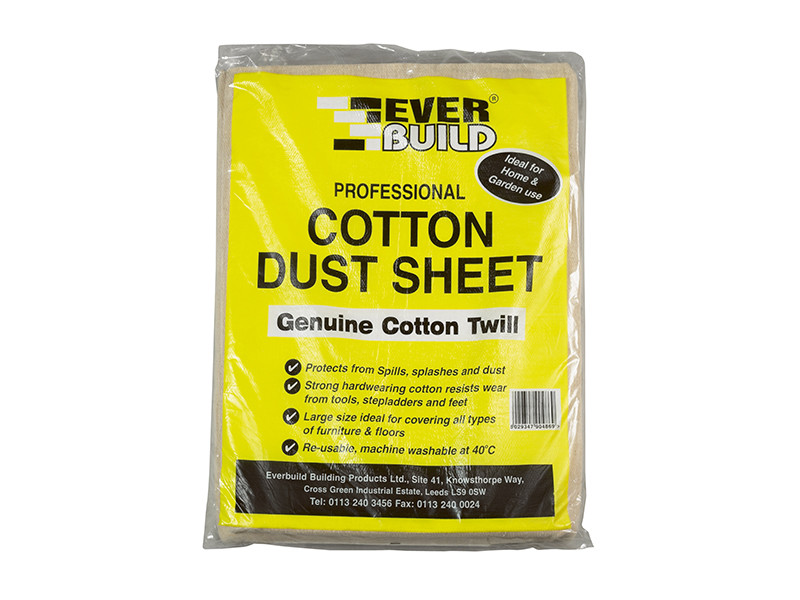 Everbuild EVBDUST Cotton Dust Sheet 3.6 x 2.7m
