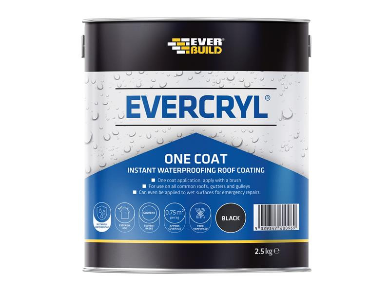 Everbuild EVBEVC02BL EVERCRYL® One Coat Black