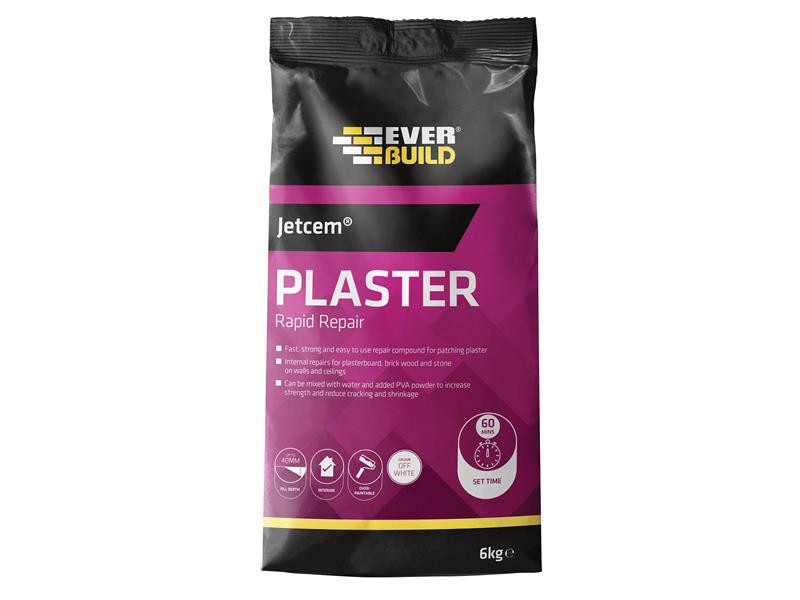 Everbuild EVBJETPATCH6 Jetcem Quick Set Patching Plaster (Single 6kg Pack)