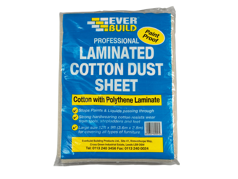 Everbuild EVBLAMDUST Laminated Cotton Dust Sheet 3.6 x 2.7m