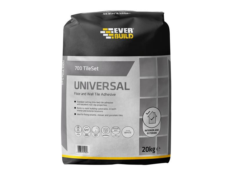 A 20kg container of Everbuild construction adhesive or sealant, displayed against a white background.