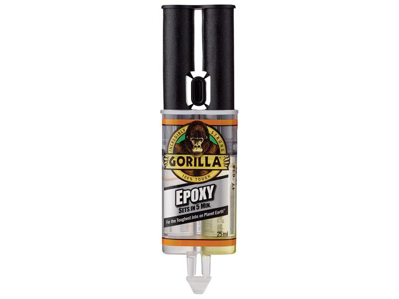 Gorilla Glue GRGGES25 Gorilla 5 Min 2-Part Epoxy Syringe 25ml