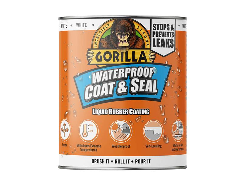 Gorilla Glue GRGPSPWH Waterproof Coat & Seal Liquid Rubber Coating White