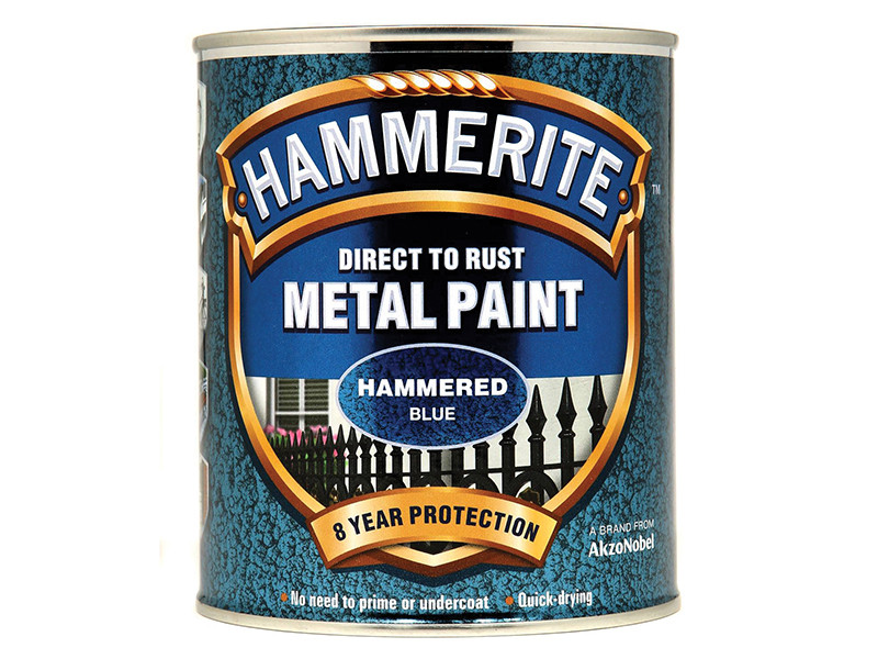 Hammerite HMMHFB750 Direct to Rust Hammered Finish Metal Paint Blue 750ml