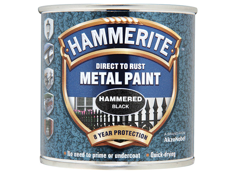 Hammerite HMMHFBL750 Direct to Rust Hammered Finish Metal Paint Black 750ml