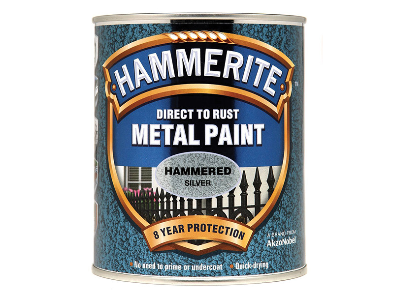 Hammerite HMMHFS750 Direct to Rust Hammered Finish Metal Paints Silver 750ml