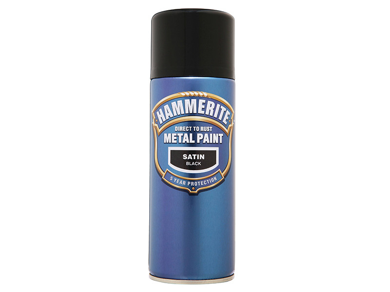 Hammerite HMMSFSBAERO Direct to Rust Smooth Finish Aerosol Satin Black 400ml