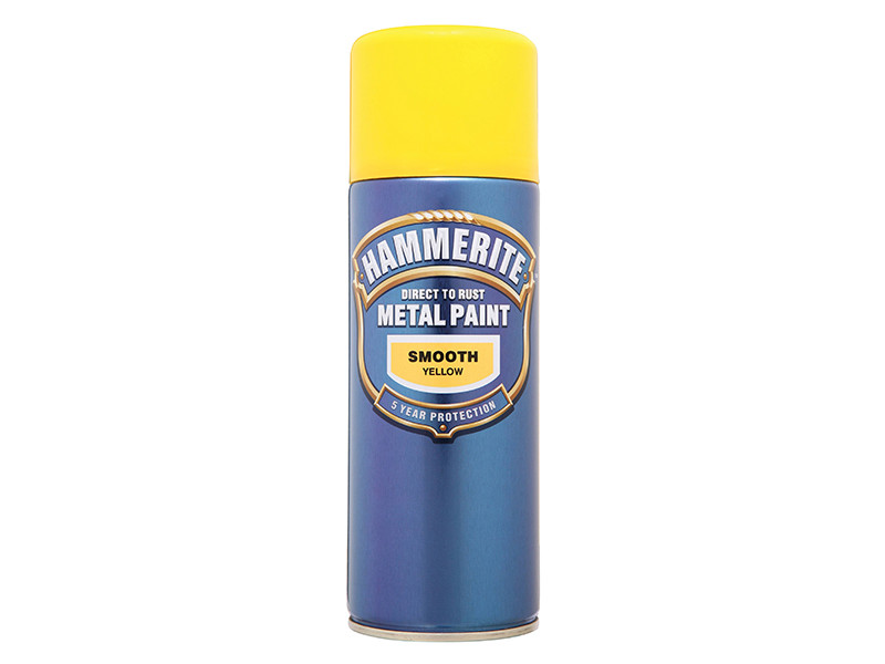 Hammerite HMMSFYAERO Direct to Rust Smooth Finish Aerosol Yellow 400ml