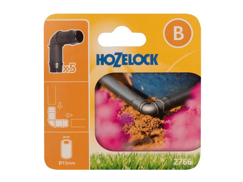 Hozelock HOZ27660005 2766 90° Elbow Connector 13mm (Pack 5)