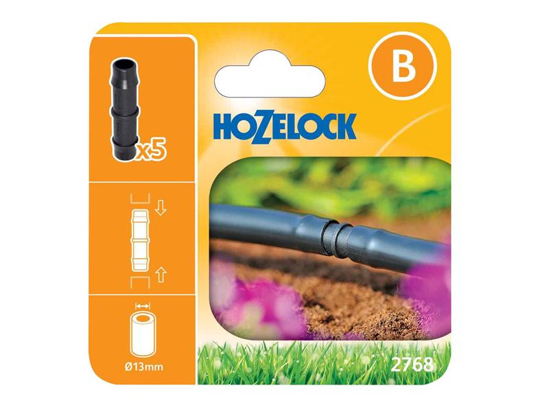 Hozelock HOZ27680005 2768 Straight Connector 13mm (Pack 5)