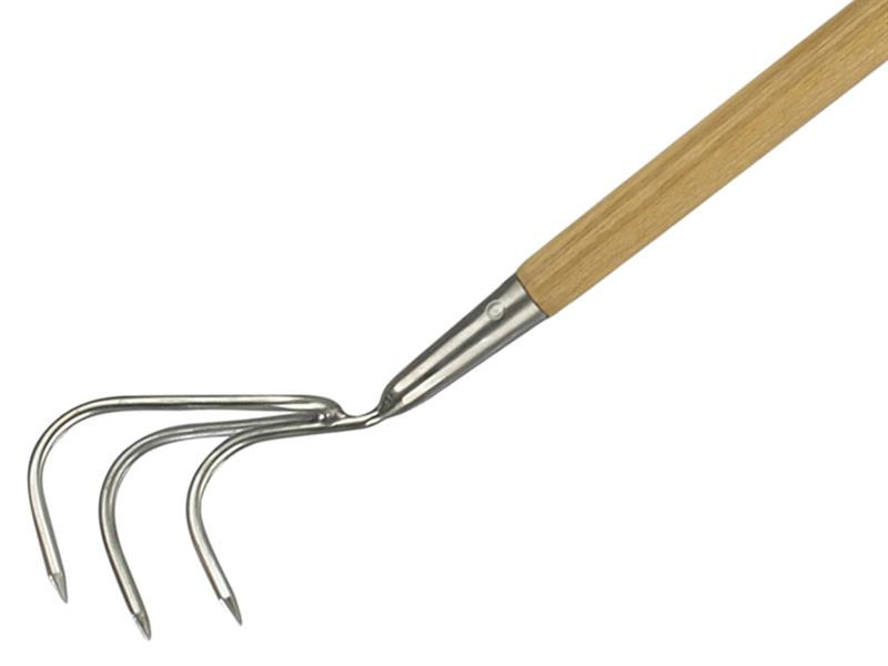 Kent & Stowe K/S70100042 Stainless Steel Long Handled 3-Prong Cultivator, FSC®
