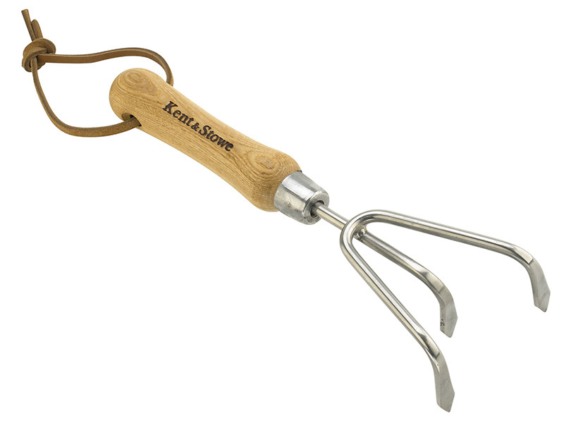 Kent & Stowe K/S70100087 Stainless Steel Hand 3-Prong Cultivator, FSC®