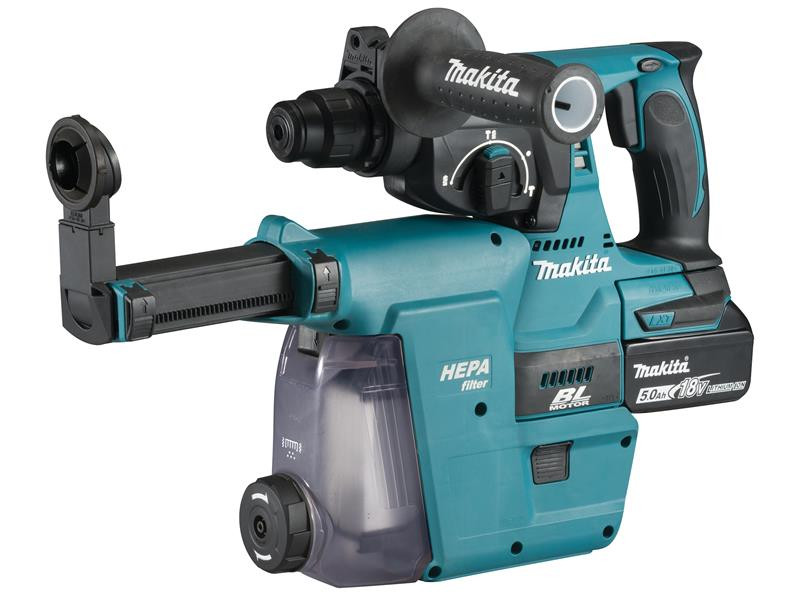 Makita DHR242RTJW SDS Plus BL Hammer Drill + Extractor 18V 2 x 5.0Ah Li-ion