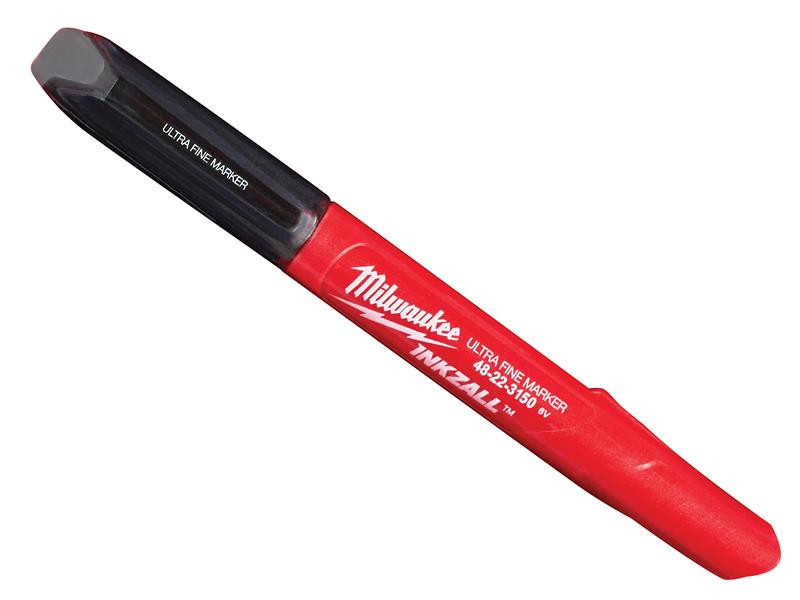 Milwaukee MHT48223154 INKZALL™ Ultra Fine Tip Marker Black (Pack 4)