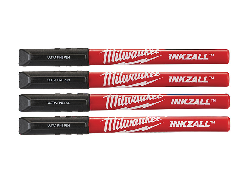 Milwaukee MHT48223164 INKZALL™ Ultra Fine Tip Pen Black (Pack 4)