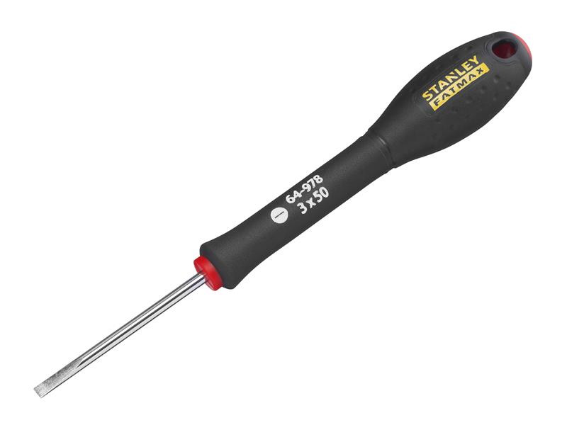 A Stanley multi-tip screwdriver with a comfort-grip handle and a hardened steel tip, for general assembly and fastening work.