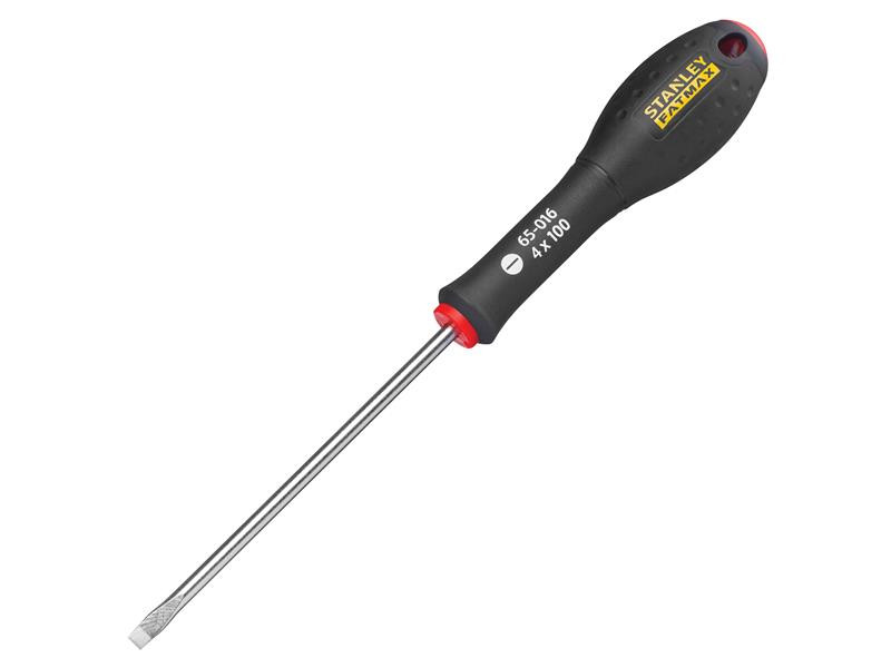 A Stanley multi-tip screwdriver with a comfort-grip handle and a hardened steel tip, for general assembly and fastening work.