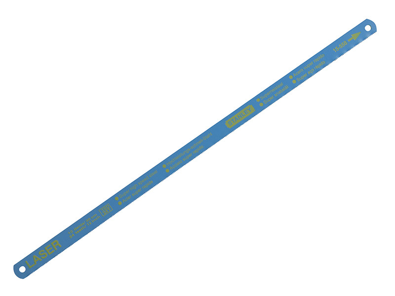 A hacksaw with a metal frame, adjustable blade tension, and a pistol-grip handle, for cutting metal bar, pipe, and conduit.