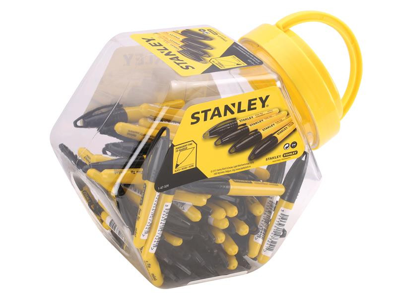 STANLEY STA147324 Mini Fine Tip Marker Black (Tub 72)